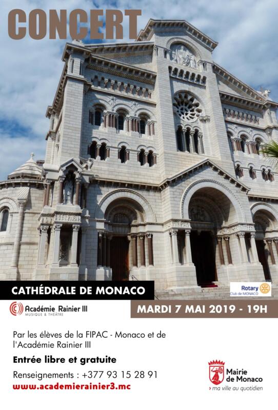 L’Académie Rainier III organise un concert en la Cathédrale de Monaco Mardi 7 mai 2019 à 19h